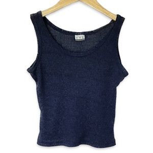 Ribbed Dark Blue Tank Top